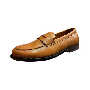 Mocassins italiens en cuir faits à la main pour hommes, style britannique, talon bas, chaussures décontractées respirantes - Product Image 1