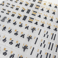 Jeu de Mahjong complet en acrylique translucide de 160 tuiles, gravure classique chinoise/anglaise, portable, pour 3-4 joueurs, jeu de table