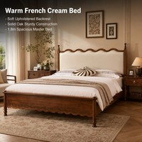 Lit de Chambre Parentale Haut de Gamme Ergonomique en Chêne Massif Écologique et Similicuir, Taille King Size, Fournisseur Qualifié