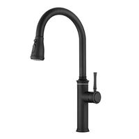 Robinet de cuisine extractible avec douchette, monocommande, nickelé, en acier inoxydable 304, avec cartouche céramique, monotrou, à poser sur comptoir