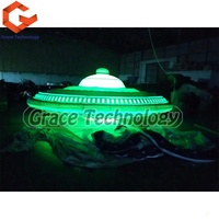 Soucoupe volante géante gonflable de 20 pieds avec lumières LED, ballon de vaisseau spatial UFO gonflable personnalisé pour événement