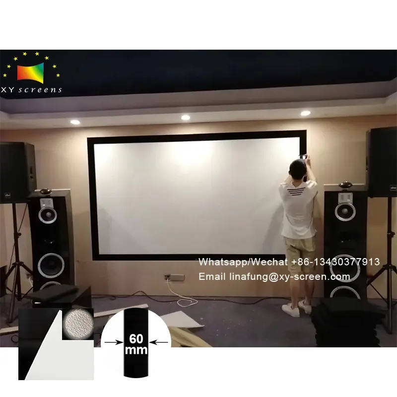 Xy Screen 70 80 90 100 120 Inch Pvc Wit Uhd Cinema Formaat Vast Frame Draagbare Home Tv Theater Projector projectiescherm