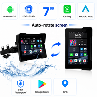 Petit écran d'affichage numérique Carplay pour moto, 7 pouces, Android 13.0, IP67, étanche, Google Play Store, GPS, 2 Go + 32 Go, Car Play