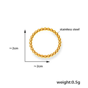 Anillos Impermeables Que No Se Deslustran, Chapados en Oro PVD de 14k y 18k, Anillo de Moda de Acero Inoxidable 316L con Cuentas para Mujer - Product Image 6