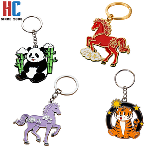 Porte-clés porte-bonheur <span class=keywords><strong>Cheval</strong></span> 2026 en métal émaillé plaqué or, personnalisé en usine, 23 ans d'expérience, cadeaux d'entreprise, Nouvel An Chinois - Product Image 6