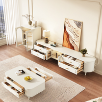 Table console TV moderne Meubles de salon Support TV de luxe Armoire TV pour chambre à coucher Meubles en bois de teck inachevé