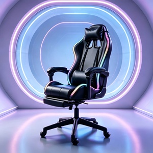 Sedia da Gaming Girevole in Pelle PU Personalizzata OEM ODM Stile Racing Ergonomico con Supporto Lombare e Luce RGB Ordine all'Ingrosso - Product Image 1