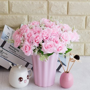 Ramo de Rosas Artificiales al por Mayor, <span class=keywords><strong>6</strong></span> Cabezas, Tamaño Pequeño, para Ramos de Novia - Product Image 3