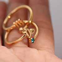 2022 tendy открытые кольца 18k позолоченные кольца из нержавеющей стали, кольцо со знаком зодиака по месяцу рождения для женщин, подарок для пары