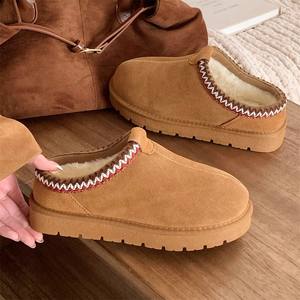 <span class=keywords><strong>Bottes</strong></span> Chelsea Plateforme XIXITIAO pour <span class=keywords><strong>Femme</strong></span> en Cuir Véritable, Chaussures à Enfiler Fourrées Chaudes Hiver, Demi-Mocassins Antidérapants en <span class=keywords><strong>Caoutchouc</strong></span> - Product Image 5