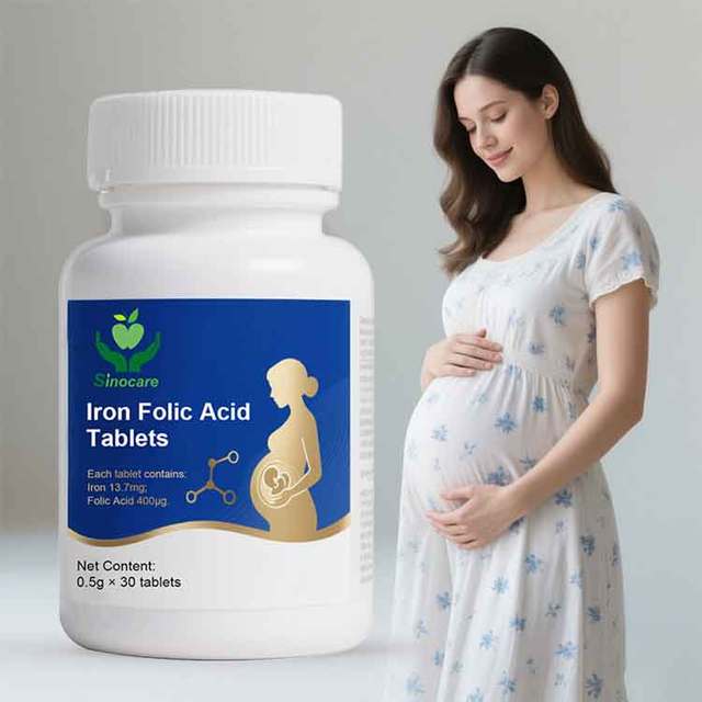 Vitamin Anti-Miscarriage Halal Iron Folic Acid Pregnant Women Nutrient Supplement Folic Acid Tablet Effervescent Tablets