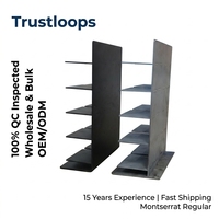 Trustloops Custom Heavy Duty Metal Black Modern Wallet Display Stand Desain Multi-Tier yang Dapat Disesuaikan untuk Penggunaan Promosi Ritel
