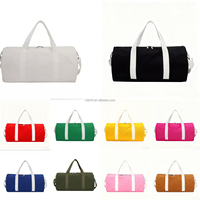 Sac de week-end en toile bleue robuste avec logo personnalisé, grand sac de sport, sac de sport, sac de voyage en toile léger de qualité supérieure