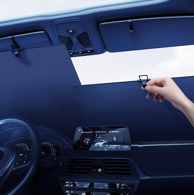 Заводская цена, автомобильный выдвижной солнцезащитный козырек, зонт, солнцезащитный козырек для переднего окна, автоматические шторы на лобовое стекло