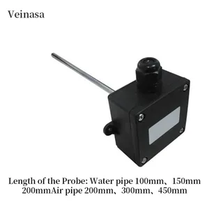 Veinasa TW-TE RVS kanaaltemperatuursensor HVAC thermometer sonde transmitter <span class=keywords><strong>PT100</strong></span> PT1000 industrieel gebruik 1 jaar - Product Image 2