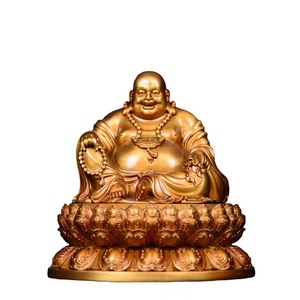 Su misura in ottone tradizionale Feng Shui che ride statua di <span class=keywords><strong>Buddha</strong></span> dio della ricchezza per la fortuna e la felicità - Product Image 1