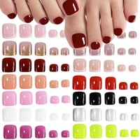 Nouvelles 96 pièces de faux ongles de luxe à presser, style mode coloré, formes cercueil et ballerine personnalisées
