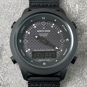 Reloj de Cuarzo para Hombre NORTH EDGE EVOQUE LONGWINGS, con Energía Solar, Cronómetro, Resistente al Agua 50M, Correa de Nailon, Luminoso, Estilo Piloto - Product Image 2