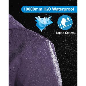 33000ft Damen Packbare Regenjacke Wasserdicht mit Kapuze Leichte Wanderjacke 10000mm H2O Atmungsaktive Polyester-Beschichtung - Product Image 3