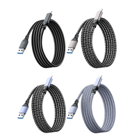 Kabel USB3.2 Gen2 10Gbps USB a ke C 3A 60W QC3.0 Pengisian Cepat untuk Samsung NVMe Hard Disk Eksternal Android Kabel Data Braid