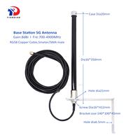 Antena de Fibra de Vidrio para Exteriores con Soporte en L, Impermeable IP67, de Largo Alcance, 8dBi, Omnidireccional, para Estación Base LTE 4G WiFi 5G
