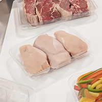 Barquettes jetables en plastique pour la réfrigération et la présentation de viandes, légumes, poivrons, bœuf, poulet