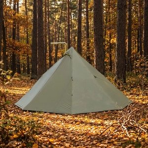 <span class=keywords><strong>Tente</strong></span> <span class=keywords><strong>tipi</strong></span> légère quatre saisons à double couche avec ouverture de cheminée ignifuge et imperméable pour le camping hivernal - Product Image 1