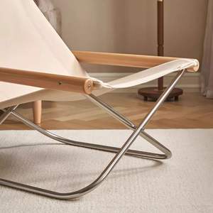 Sillón plegable portátil moderno con reposapiés Material Oxford interior para balcón, sala de estar, dormitorio o descanso para el almuerzo - Product Image 4