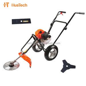 Cortacésped y desbrozadora profesional de gasolina de 2 tiempos y 21V con motor monocilíndrico de 1KW, de empuje manual y dos ruedas para bricolaje. - Product Image 5