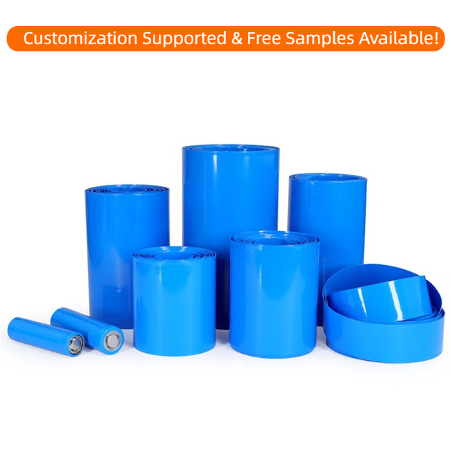 17-450mm Width Battery Shrink Wrap Blue Pvc Heat Shrinkable Film Pvc Heat Shrink Tube for 18650 Batteries Packs