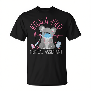 T-shirt Koala Fied Medical Assistant certificata CMA Pun Design nera unisex taglia adulto - Product Image 2