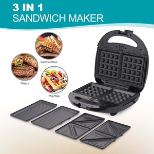 Winning Star Cross-border Home Use Multifunctional 3-in-1 Sandwich Maker with Replaceable Plate for Toasting, <b>Waffles</b>, and Steak - Product Image 2