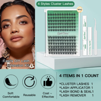 Cils en grappe DIY pour les voyages, légers, effet volume, réutilisables, kit de cils facile à emporter