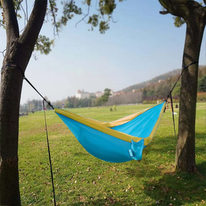 <span class=keywords><strong>Hamaca</strong></span> de Camping Ultraligera de Nailon Plano Doble para Exteriores, Tipo Paracaídas, con Correas para Árbol y Cuerda, Cama de Lujo - Product Image 5