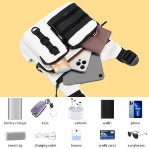 Outdoor Chest Bag for <b>Men</b> Lightweight Running <b>Vest</b> with Water Bottle Pocket EDC Chest Pack for Hiking Cycling - Product Image 3