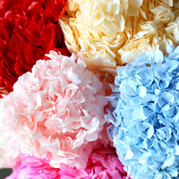 Buket Bunga Kering Hydrangea Kelopak Besar Awet Tahan Lama, Tangkai Tunggal, Asal Cina, Model TLBY007, Produksi Pabrik