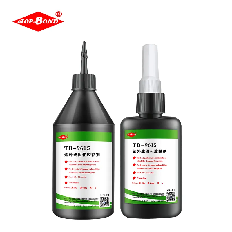 Colle adhésive acrylique liquide durcissable Uv Tb-9615 pour liaison acrylique