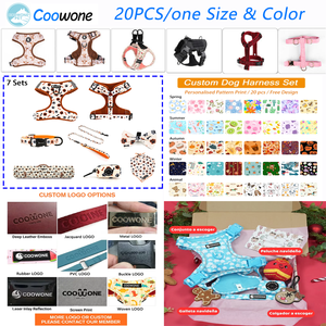 Conjunto de Arnés Personalizado para Perro de Lujo, Correa y Collar Ajustables para Cachorro, Bolsa para Heces de Mascota, Arnés y Correa Transpirables de Neopreno para Perro - Product Image 4