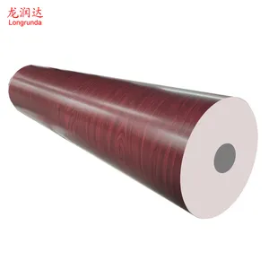 wood grain printing pu coated decorative covering paper factory price cold laminated for mdf furniture