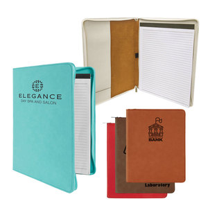 Carpeta de cuero sintético grabada con láser en blanco personalizada, <span class=keywords><strong>Pu</strong></span> carpeta con cremallera de cuero, cartera <span class=keywords><strong>A4</strong></span> con cremallera y Bloc de notas - Product Image 2