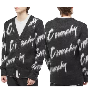 Cardigan da Uomo HUIFAN con Logo Personalizzato, Maglioni di Design Lavorati a Maglia <span class=keywords><strong>Jacquard</strong></span>, <span class=keywords><strong>Maglieria</strong></span> con Scollo a V e Bottone, Pullover in Morbido Mohair - Product Image 3