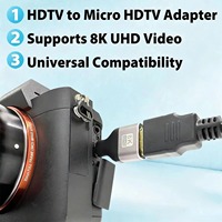 Adaptateur vidéo standard Mini HDTV vers HDTV, connecteur UHD 8K 60Hz, adaptateur haute vitesse plaqué or pour caméra, moniteur, projecteur