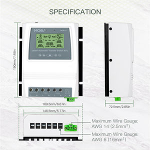Contrôleur double alimentation intelligent MOES Bluetooth <span class=keywords><strong>80A</strong></span> 16KW avec interrupteur de transfert automatique pour système solaire et éolien hors réseau, économie d'énergie ATS - Product Image 6