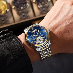 <span class=keywords><strong>Montre</strong></span> <span class=keywords><strong>Homme</strong></span> de Luxe Haut de Gamme en Acier Inoxydable Luminescente, <span class=keywords><strong>Montre</strong></span> Décontractée <span class=keywords><strong>Chic</strong></span> Étanche 3 ATM pour Sport et Extérieur - Product Image 2