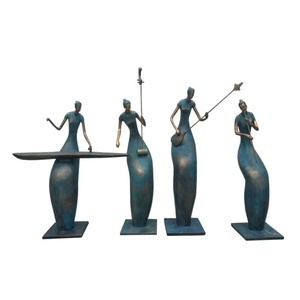 Sculpture de Musicien en Fibre de Verre de Style Chinois Moderne, Collections d'Art Oriental pour Espaces Publics Extérieurs - Product Image 6