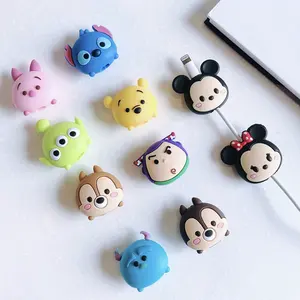 Factory Custom 3D Cartoon Figure Silicone USB Charge Cable Cover USB Data Line Protective Sleeve