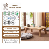 Table basse moderne carrée pour baie vitrée avec tapis tatami en bois massif et lit, mobilier de salon