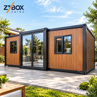 Rumah Kayu Prefab Ramah Lingkungan 20ft 40ft Rumah Kontainer Mewah yang Dapat Diperluas dengan 2 Kamar Tidur untuk Pasar Airbnb Australia, AS, Kanada