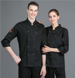 Restaurant Hotel Bar Short&Long Sleeve Cotton Fabric Woman <b>Men</b> Unisex <b>Kimono</b> Chef Uniform - Product Image 3