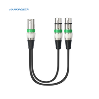 Coque en alliage de zinc 4mm de diamètre extérieur 2 en 1 3Pin XLR mâle à femelle Câble audio pour microphone